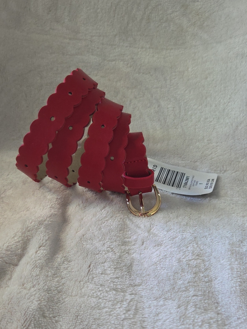 torrid | Scalloped Red Belt with Gold-Tone Buckle